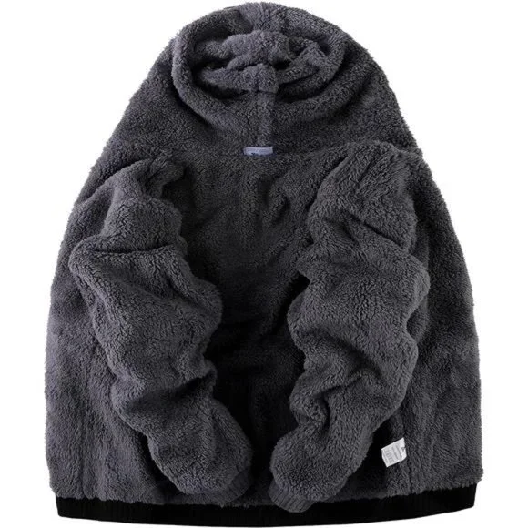 Men's Zip Up Hoodie Fleece Lined Jacket Winter Coat Sherpa Hooded Sweatshirt